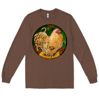 Chestnut cochin rooster christmas Long Sleeve Tee - LillyAllenDesigns