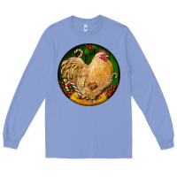 Colony Blue cochin rooster christmas Long Sleeve Tee - LillyAllenDesigns