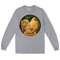 Heather Grey cochin rooster christmas Long Sleeve Tee - LillyAllenDesigns