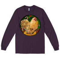 Plum cochin rooster christmas Long Sleeve Tee - LillyAllenDesigns
