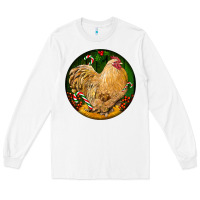 White cochin rooster christmas Long Sleeve Tee - LillyAllenDesigns