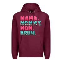 Burgundy Mama Mommy Mom bruh Mother's Day Premium Hoodie - CowGirlArtShop