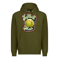 Army Green softball mom Premium Hoodie - JahusDesignShop