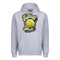 Heather Grey softball mom Premium Hoodie - JahusDesignShop