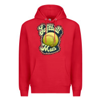 Red softball mom Premium Hoodie - JahusDesignShop
