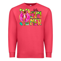 Cardinal Hello Summer Donut Girl Premium Sweatshirt - CowCowDesign