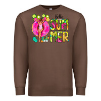 Chestnut Hello Summer Donut Girl Premium Sweatshirt - CowCowDesign