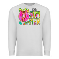 Dove Grey Hello Summer Donut Girl Premium Sweatshirt - CowCowDesign