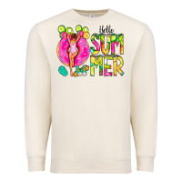 Sandshell Hello Summer Donut Girl Premium Sweatshirt - CowCowDesign