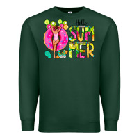 Sports Green Hello Summer Donut Girl Premium Sweatshirt - CowCowDesign