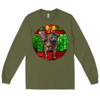 Army Green christmas pig Long Sleeve Tee - LillyAllenDesigns