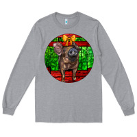 Heather Grey christmas pig Long Sleeve Tee - LillyAllenDesigns
