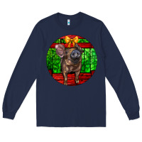 Navy christmas pig Long Sleeve Tee - LillyAllenDesigns