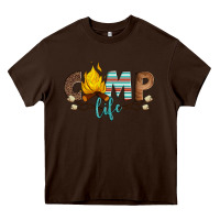 Chocolate Brown camp life Heavy Core Tee - Artiststas