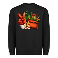 Black christmas santa claus peace hand Heavyweight Sweatshirt - Jasminsmagicworld