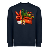 Navy christmas santa claus peace hand Heavyweight Sweatshirt - Jasminsmagicworld