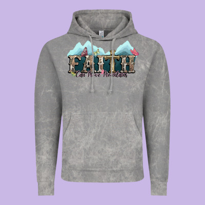 Faith Can Move Mountains Cross Vintage Hoodie Designed By Nancycooperartshop