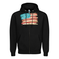 Black American flag with leopard Zipper Hoodie - HowdyJamesFarm