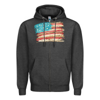Charcoal Heather American flag with leopard Zipper Hoodie - HowdyJamesFarm