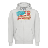 Dove Grey American flag with leopard Zipper Hoodie - HowdyJamesFarm