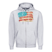 Heather Grey American flag with leopard Zipper Hoodie - HowdyJamesFarm