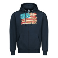 Navy American flag with leopard Zipper Hoodie - HowdyJamesFarm