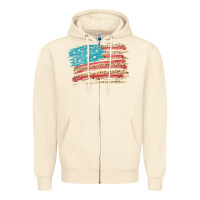 Sandshell American flag with leopard Zipper Hoodie - HowdyJamesFarm