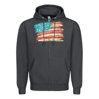 Smoke American flag with leopard Zipper Hoodie - HowdyJamesFarm