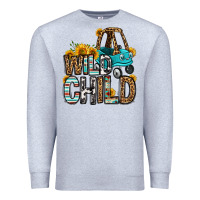 Heather Grey wild child kids car Premium Sweatshirt - OliviaCreatesArt
