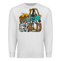 Oatmeal Heather wild child kids car Premium Sweatshirt - OliviaCreatesArt
