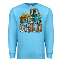 Ocean Blue wild child kids car Premium Sweatshirt - OliviaCreatesArt