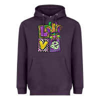 Plum love mardi gras Heavyweight Hoodie - OliviaCreatesArt