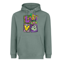 Sage love mardi gras Heavyweight Hoodie - OliviaCreatesArt