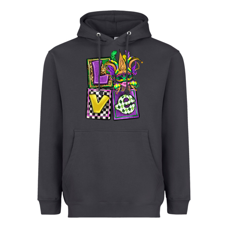 Love Mardi Gras Heavyweight Hoodie by OliviaCreatesArt | Teevron