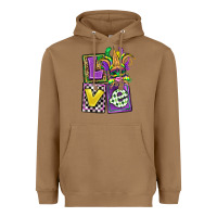 Toasted Coconut love mardi gras Heavyweight Hoodie - OliviaCreatesArt