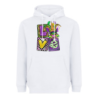 White love mardi gras Heavyweight Hoodie - OliviaCreatesArt