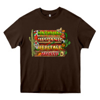 Chocolate Brown national hispanic heritage month with background Heavy Core Tee - BundleAndBundleShop