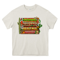 Cream national hispanic heritage month with background Heavy Core Tee - BundleAndBundleShop