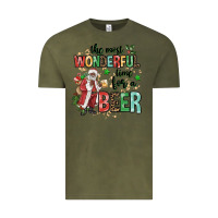 Vintage Olive the most wonderful time for a beer Vintage Tee - MaliasSmallBusiness