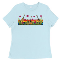 Baby Blue mexican sombrero guitar libbey glass Ladies Tee - BundleAndBundleShop