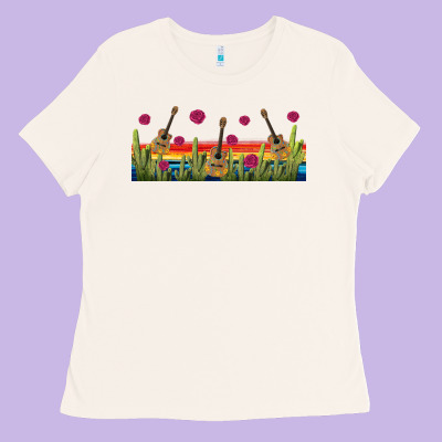 Mexican Sombrero Guitar Libbey Glass Ladies Tee Designed By Bundleandbundleshop