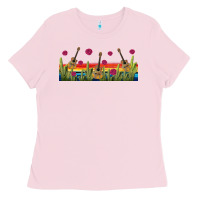 Bubblegum Pink mexican sombrero guitar libbey glass Ladies Tee - BundleAndBundleShop