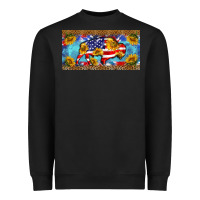 Bison Amerıcan Flag  License Plate Template Heavyweight Sweatshirt | Teevron