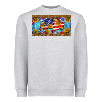 Heather Grey bison amerıcan flag  license plate template Heavyweight Sweatshirt - BarkalooDesign