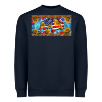 Navy bison amerıcan flag  license plate template Heavyweight Sweatshirt - BarkalooDesign