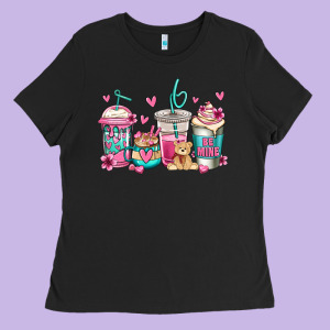 Valentines Day Coffee Ladies Tee Designed By Jasminsmagicworld