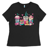 Black valentines day coffee Ladies Tee - Jasminsmagicworld