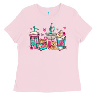 Bubblegum Pink valentines day coffee Ladies Tee - Jasminsmagicworld