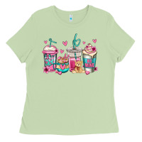 Matcha valentines day coffee Ladies Tee - Jasminsmagicworld