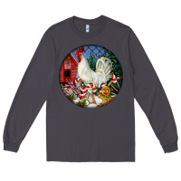 Smoke leghorn rooster christmas ornament Long Sleeve Tee - LillyAllenDesigns